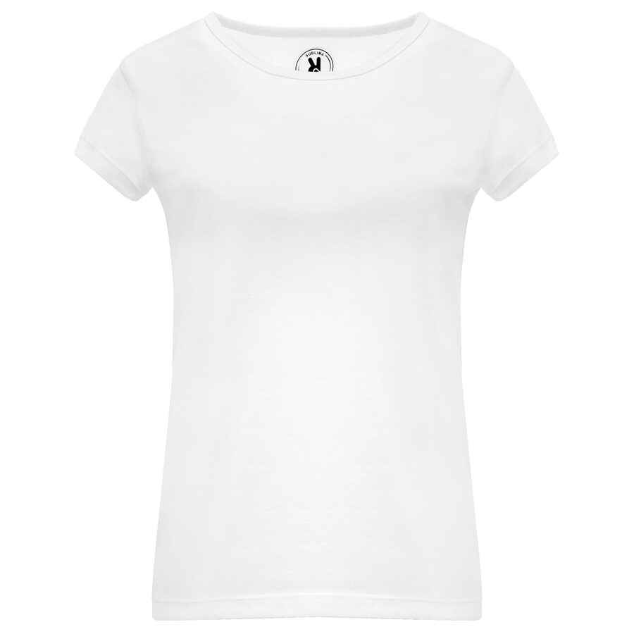 Balts sieviešu T-krekls ar īsām piedurknēm LON6692