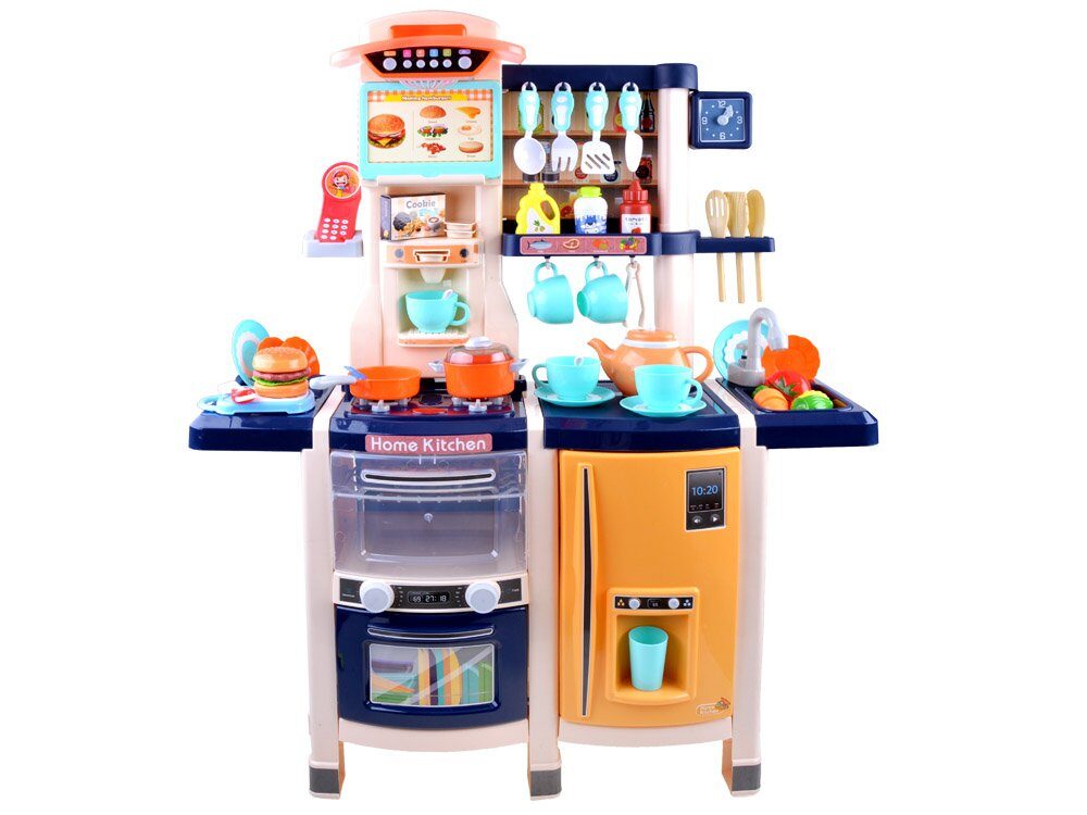 Liela bērnu virtuve ar ledusskapi, krāsni LON3547ZA ZILA