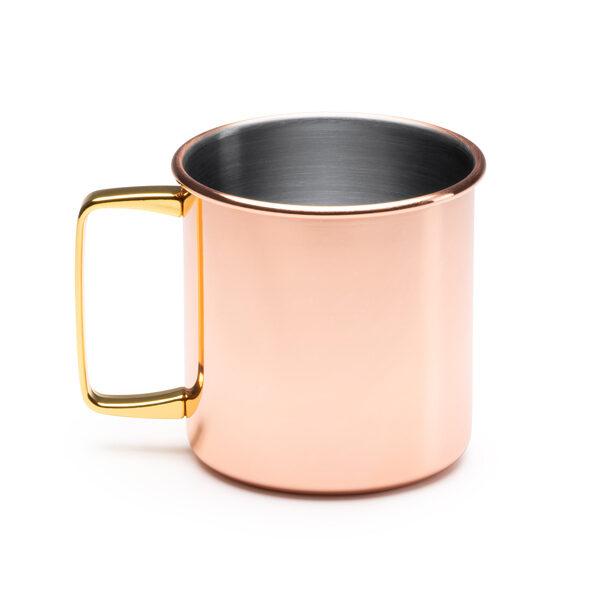 Stainless steel mug with external copper coating LON1160