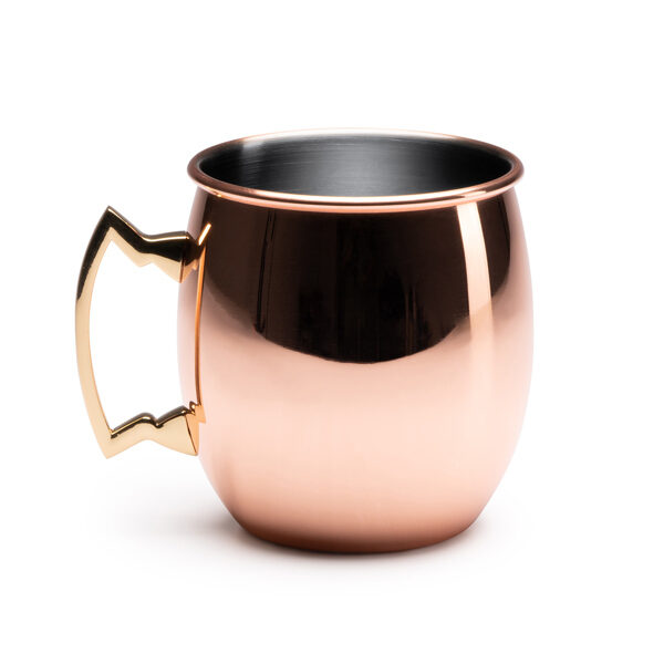 Stainless steel mug with external copper coating LON1161