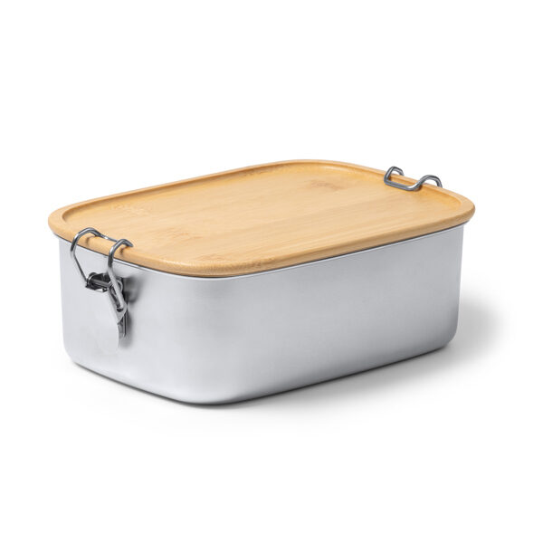 Stainless steel lunch box with bamboo lid LON4103