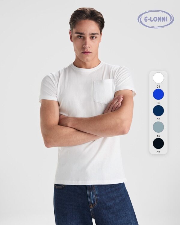 Short sleeve t-shirt with 4 round layer neck LON6523