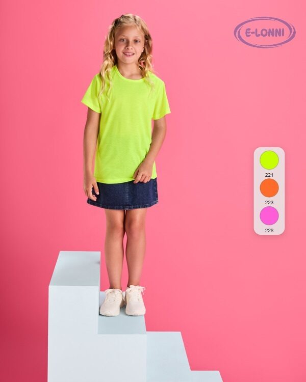 Short sleeve t-shirt in fluor colours LON6534A