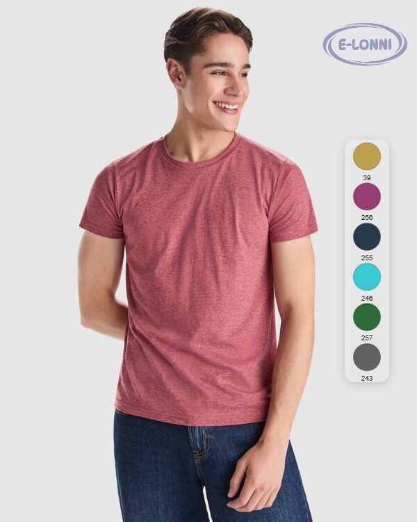 Short sleeve t-shirt in heather effect LON6660