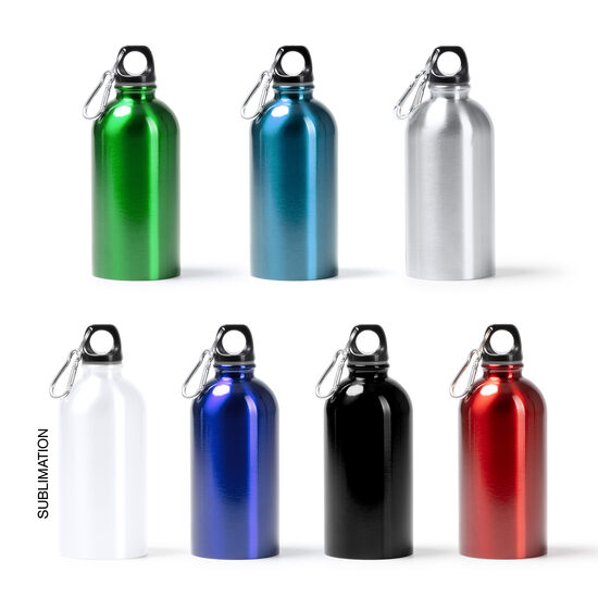 Бутылка из нержавеющей стали. Глянцевая поверхность, с карабином. 500 мл.