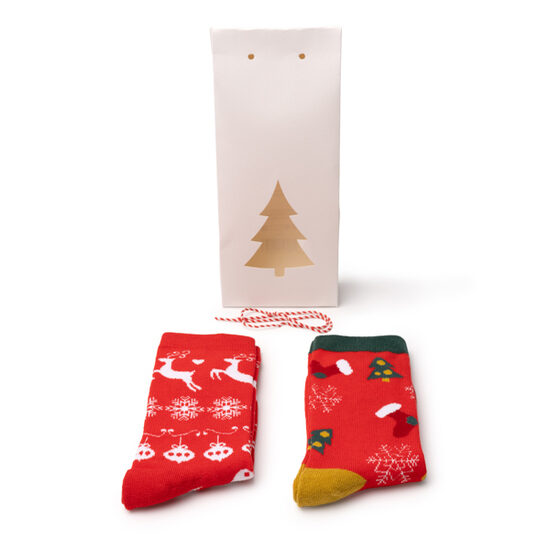 Set of 2 pairs of socks with Christmas design LON1831