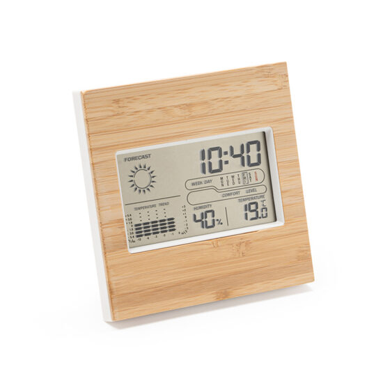 Weather stations with a bamboo front panel. LON3004