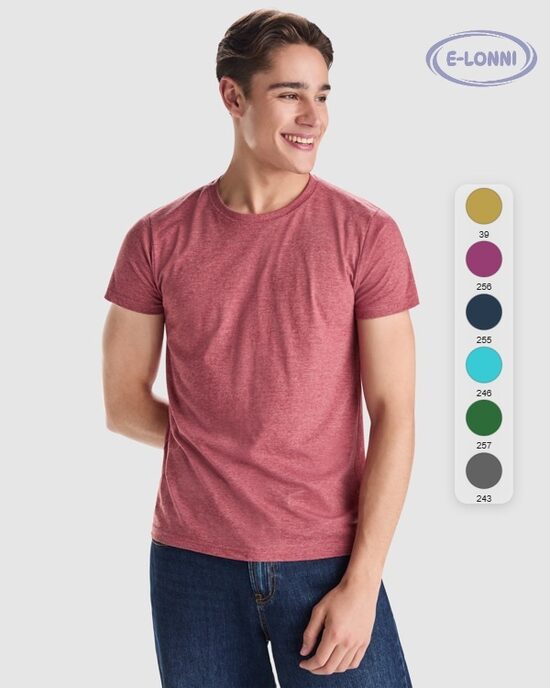 Short sleeve t-shirt in heather effect LON6660