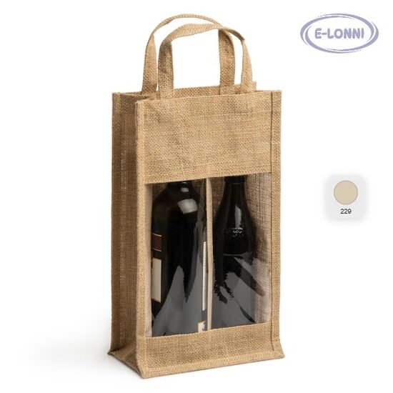 Laminated jute bag with a window and double compartment LON7610