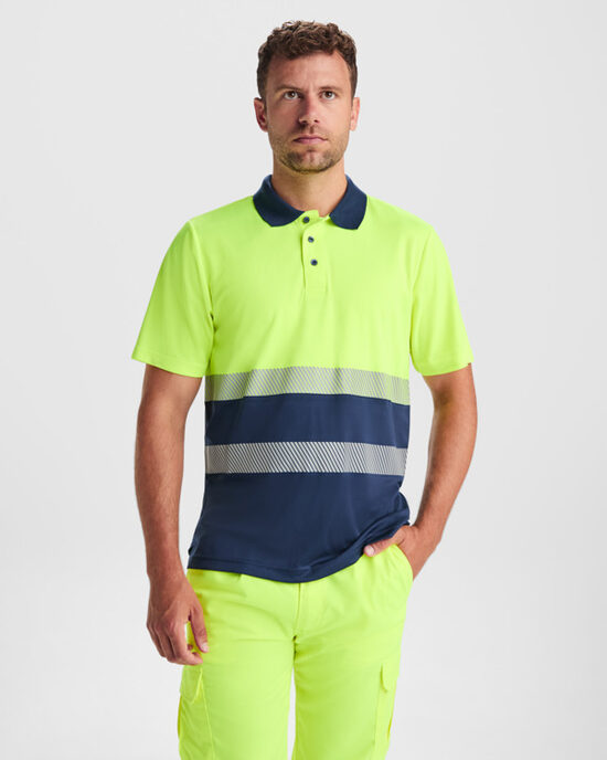High visibility two-tone short-sleeved polo LON9315