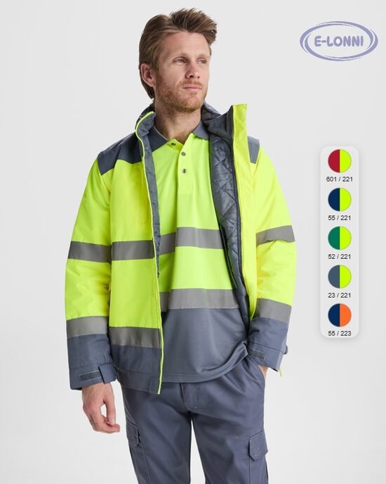 High visibility parka combined in two colours LON9304