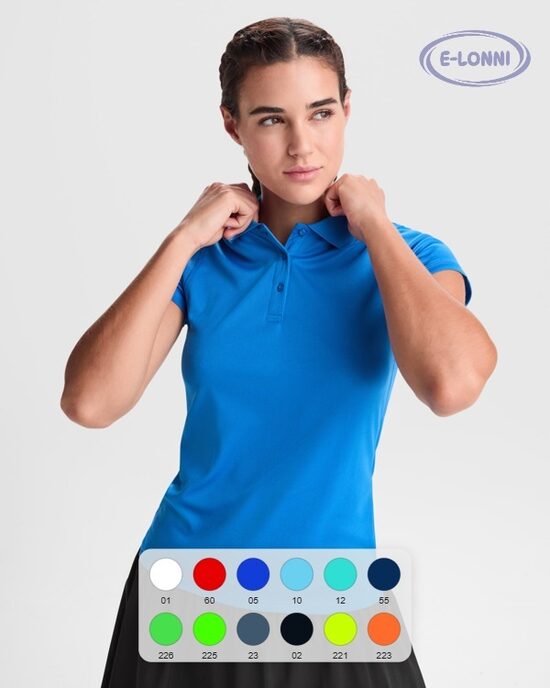 Short sleeve technical polo shirt for women LON0410