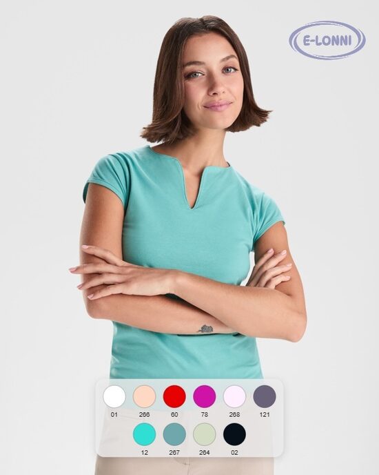 Round collar fitted t-shirt LON6532