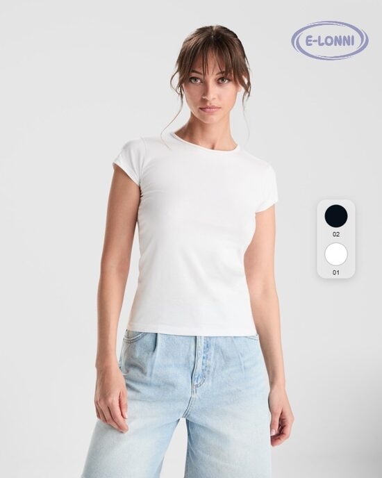 Short sleeve T-shirt with ribbed collar LON6597