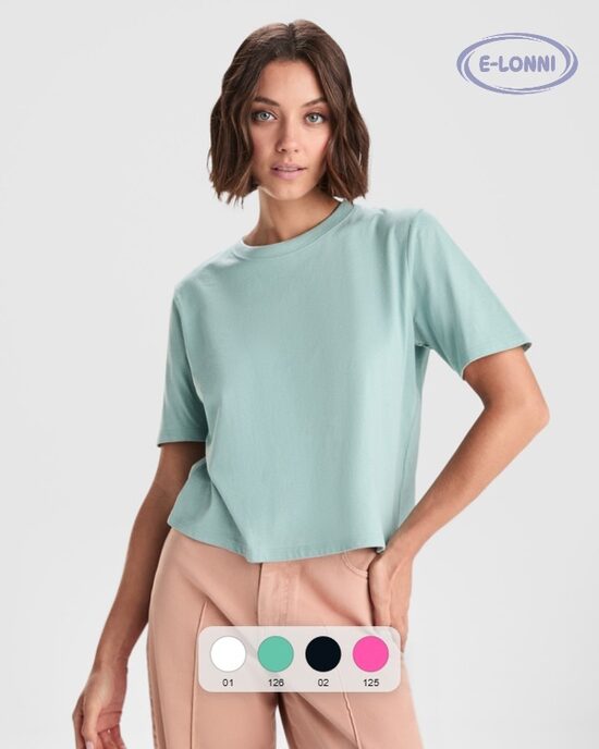 Cropped short sleeve  t-shirt for women LON6687