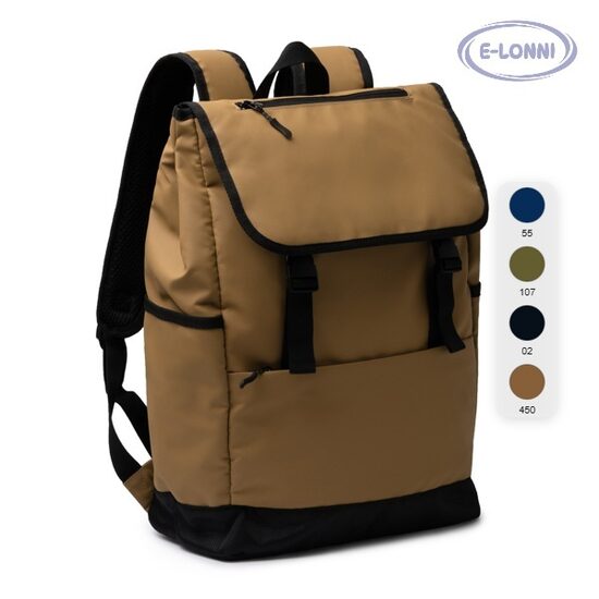 Backpack with flap from PU leather LON1743
