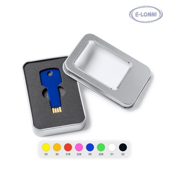 16 GB USB 2. 0 aluminum memory stick with ultra-flat design in the form of a key LON4187