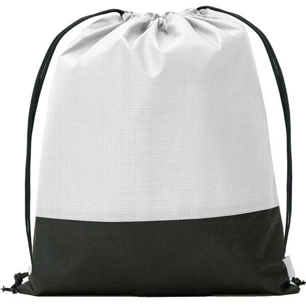 Bag in non-woven smooth black fabric with metallic effect LON7509
