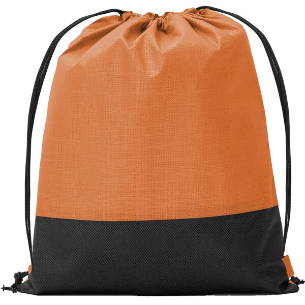 Bag in non-woven smooth black fabric with metallic effect LON7509