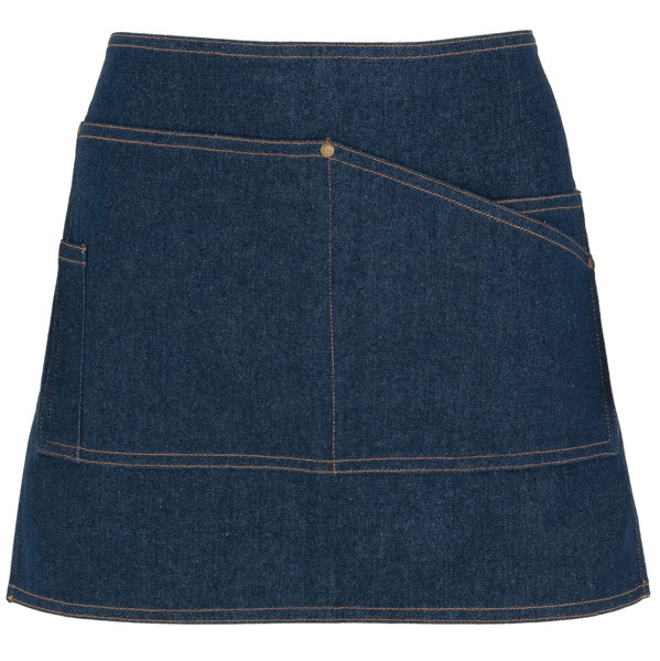 Short apron in denim fabric LON9127