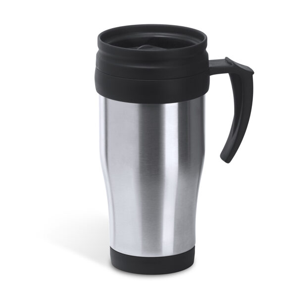 Stainless steel mug with PP handle. Capacity 450ml. LON4027
